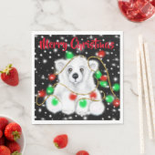 Serviette En Papier Belle bébé polaire ours de noël lumières étoile nu (En situation)