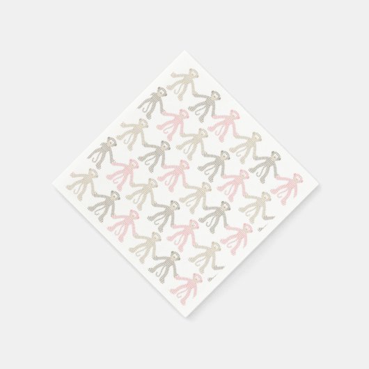 Serviette En Papier Belle Bébé Sock Singe (Coin)