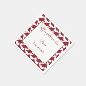 Serviette En Papier Belle Blancs et Bourgogne (Coin)