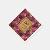 Serviette En Papier Belle Blush Bourgogne Gold 30e fête d'anniversaire (Coin)