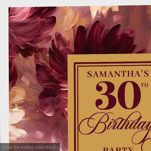 Serviette En Papier Belle Brousse Bourgogne Or Boho 30e anniversaire