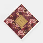 Serviette En Papier Belle Burgundy Blush Gold Dinner Mariage Napkins (Coin)