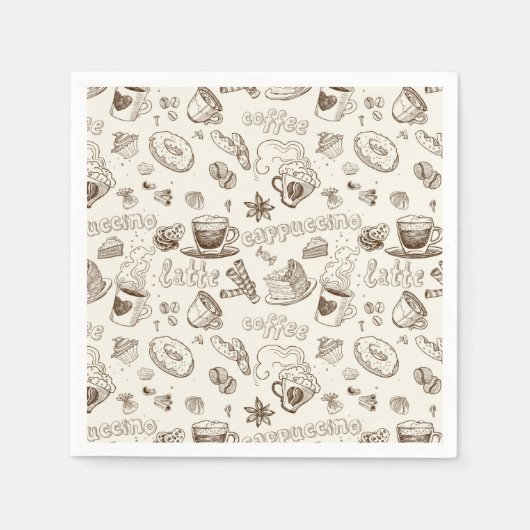 Serviette En Papier Belle Café Espresso Design (Devant)
