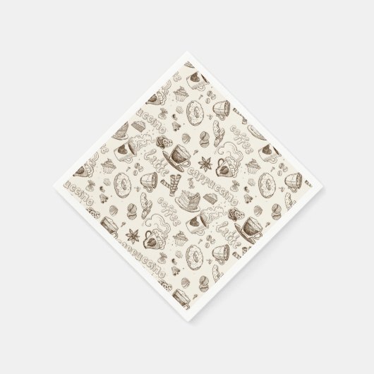 Serviette En Papier Belle Café Espresso Design (Coin)