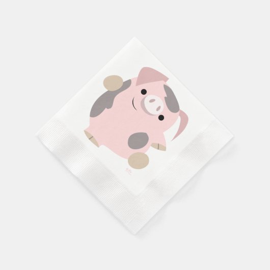 Serviette En Papier Belle caricature Dancing Pig Papier serviettes (Coin)