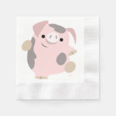 Serviette En Papier Belle caricature Dancing Pig Papier serviettes (Devant)