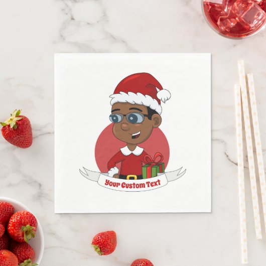 Serviette En Papier Belle caricature de Noël garçon Napkins (En situation)