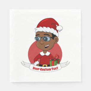 Serviette En Papier Belle caricature de Noël garçon Napkins