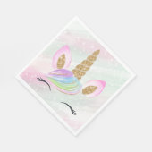 Serviette En Papier Belle caricature Unicorne W/ Arc-en-ciel (Coin)