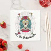 Serviette En Papier Belle Catrina Feliz Día de Muertos (En situation)