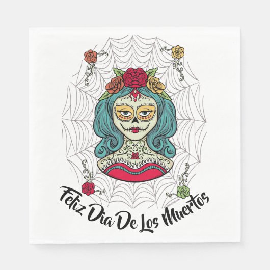 Serviette En Papier Belle Catrina Feliz Día de Muertos (Devant)