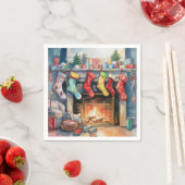 Serviette En Papier Belle cheminée Abstraite Bas (En situation)