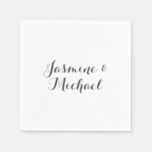Serviette En Papier Belle Chic Calligraphie Couple Noms