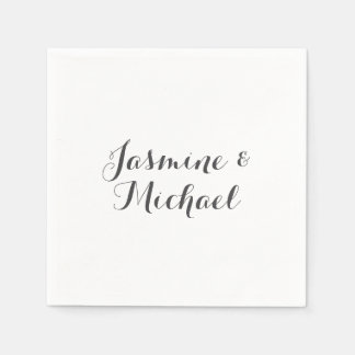 Serviette En Papier Belle Chic Calligraphie Couple Noms