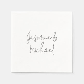 Serviette En Papier Belle Chic Calligraphie Couple Noms