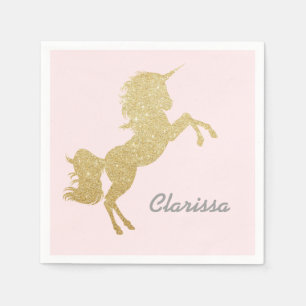 Serviette En Papier Belle chick girly or parties scintillant licorne