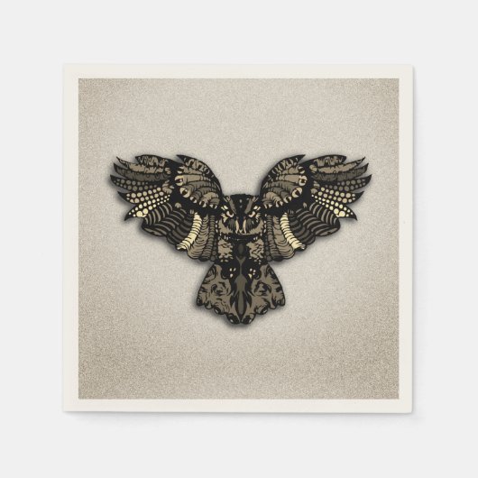 Serviette En Papier Belle Chouette rustique (Devant)