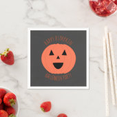 Serviette En Papier Belle Citrouille Joyeuse Halloween Party Napkins (En situation)