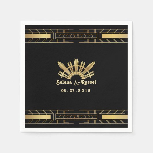 Serviette En Papier Belle Classique Art Déco Mariage serviettes (Devant)