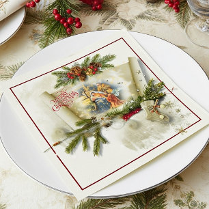 Serviette En Papier Belle collage de nativité vacances personnalisées