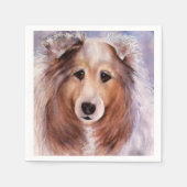 SERVIETTE EN PAPIER BELLE COLLIE CHIEN PAPIER NAPKIN (Devant)