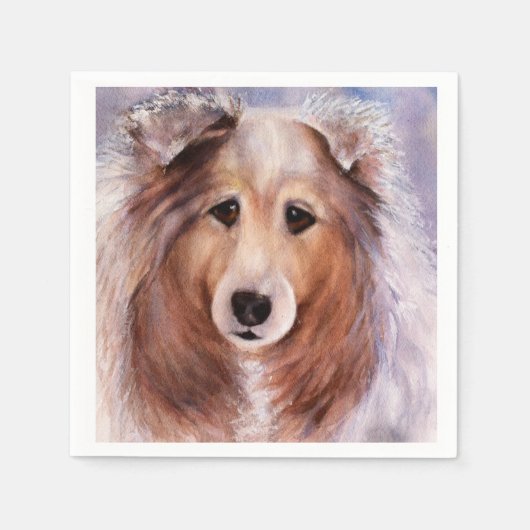 SERVIETTE EN PAPIER BELLE COLLIE CHIEN PAPIER NAPKIN (Devant)