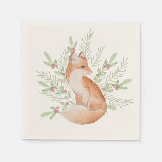 Serviette En Papier Belle conception de papier de papier fox (Devant)