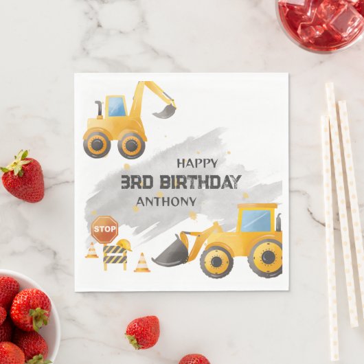 Serviette En Papier Belle construction pour enfants Anniversaire (En situation)