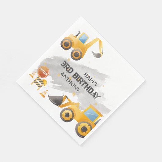 Serviette En Papier Belle construction pour enfants Anniversaire (Coin)