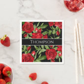 Serviette En Papier Belle coutume rouge et noire (En situation)