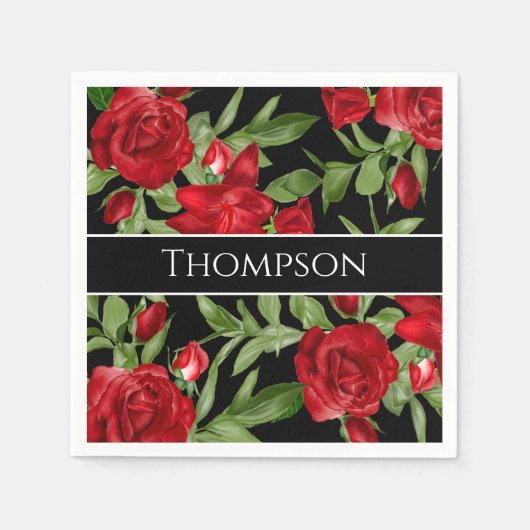 Serviette En Papier Belle coutume rouge et noire (Devant)