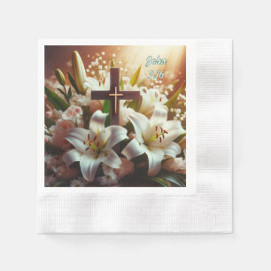 Serviette En Papier Belle croix de lys de Pâques