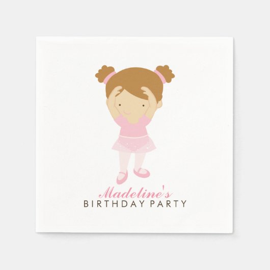 Serviette En Papier Belle Danse de Ballet Fête d'Anniversaire (Devant)