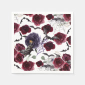 Serviette En Papier Belle déplaisante | Roses gothiques foncés avec ch (Devant)