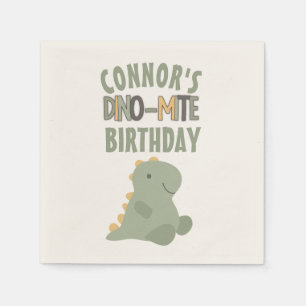 Serviette En Papier Belle Dinosaure Vert Fête d'Anniversaire des jeun