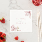 Serviette En Papier Belle Elegance Blush Floral Mariage (En situation)