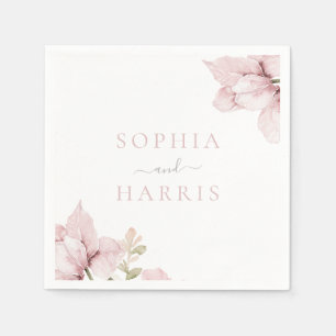Serviette En Papier Belle Elegance Blush Floral Mariage