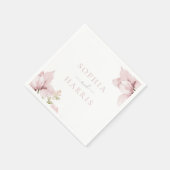 Serviette En Papier Belle Elegance Blush Floral Mariage (Coin)