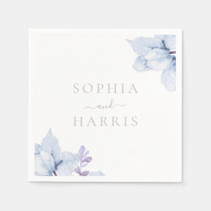Serviette En Papier Belle Elégance Sky Blue Floral Mariage