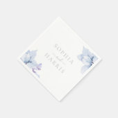 Serviette En Papier Belle Elégance Sky Blue Floral Mariage (Coin)