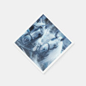 Serviette En Papier Belle équipe de chevaux Photo d'hiver (Coin)