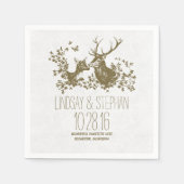 Serviette En Papier Belle et romantique Mariage de cerfs serviettes (Devant)