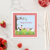 Serviette En Papier Belle ferme Animaux Anniversaire (En situation)