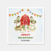 Serviette En Papier Belle ferme Animaux fête d'anniversaire (Devant)