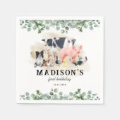 Serviette En Papier Belle ferme Animaux Fête d'anniversaire Enfants (Devant)