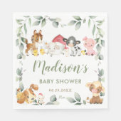 Serviette En Papier Belle ferme Animaux verdure Baby shower d'annivers (Devant)