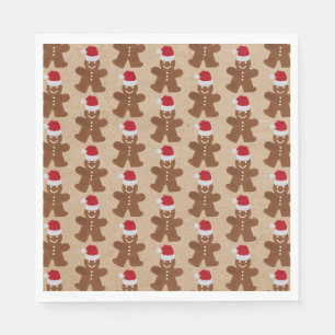 Serviette En Papier Belle fête de Noël Gingerbread Homme Cookies