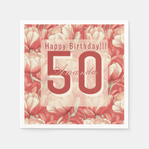 Serviette En Papier Belle Fête de plage sur le thème de la Tulipe