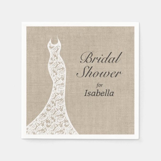 Serviette En Papier Belle Fête des mariées Burlap Napkin (Devant)