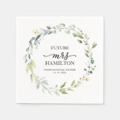 Serviette En Papier Belle Fête des mariées verte Eucalyptus Wreath (Devant)